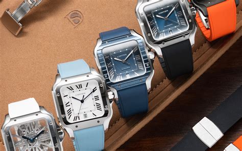 cartier santos xl rubber strap|cartier santos strap options.